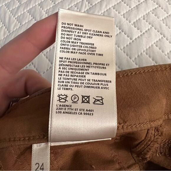 L’Agence NEW Womens Margot Skinny High Rise Jeans sz 24 Java Coated Wax Denim - Picture 10 of 14